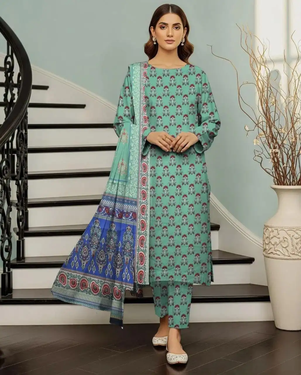 women unstitched suits - 3 Pcs Women's Unstitched Karandi Digital Print Suit VW10