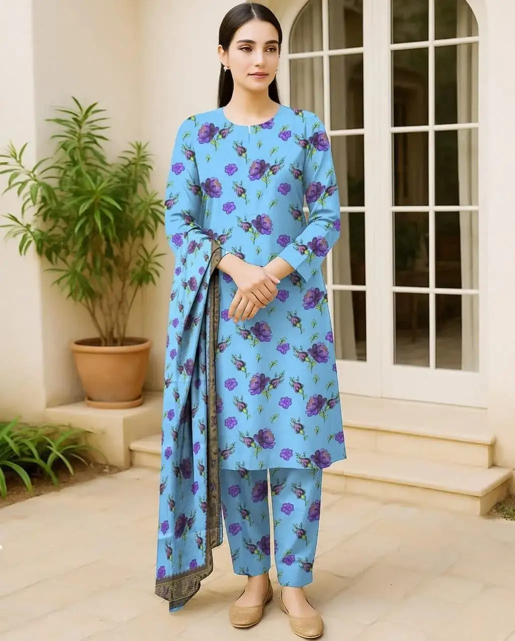 women unstitched suits - 3 Pcs Women's Unstitched Karandi Digital Print Suit VW11