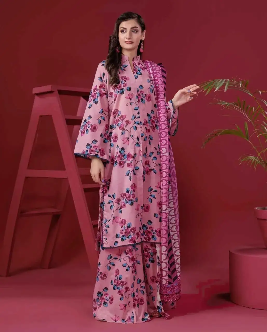 women unstitched suits - 3 Pcs Women's Unstitched Karandi Digital Print Suit VW14