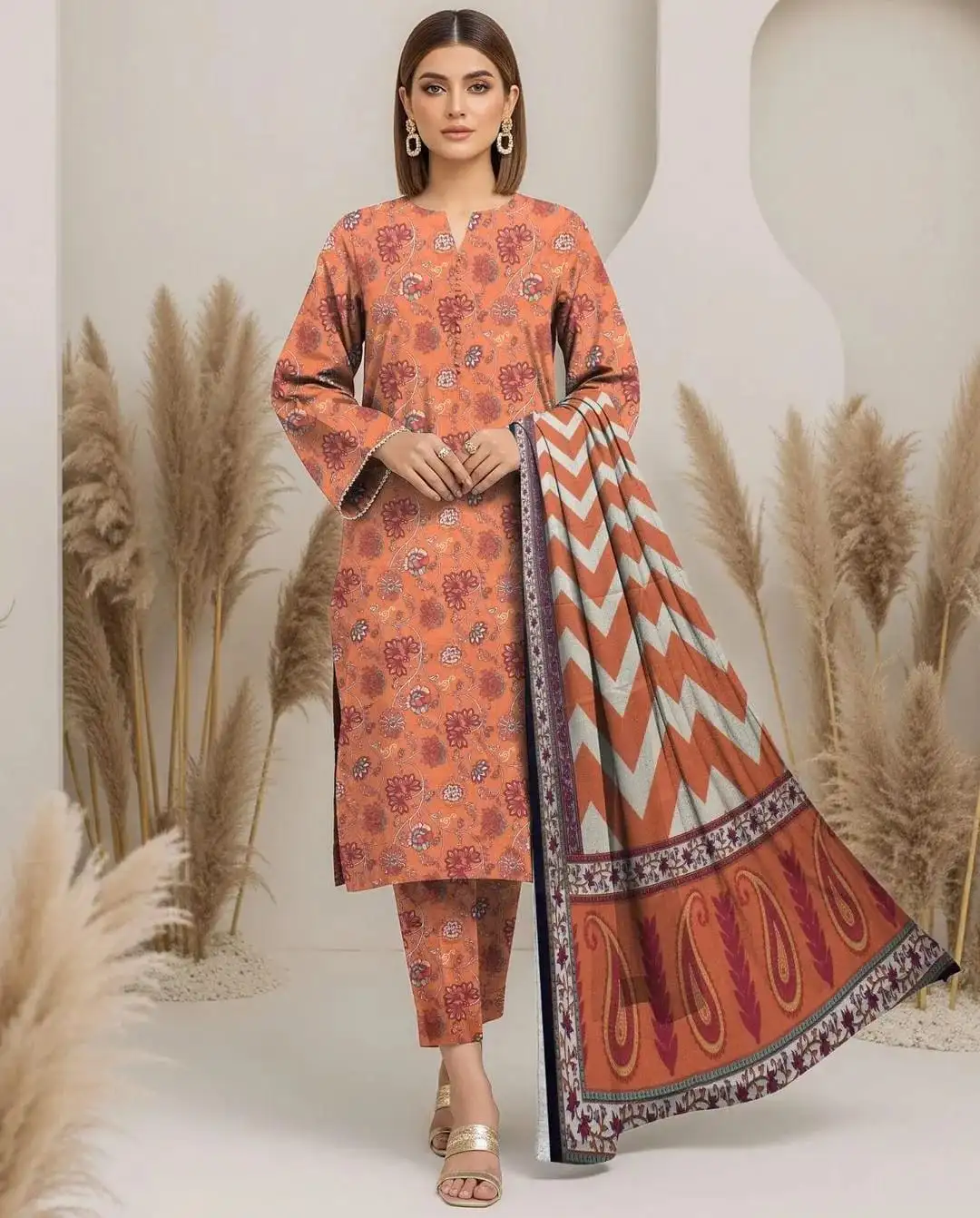 women unstitched suits - 3 Pcs Women's Unstitched Karandi Digital Print Suit VW19