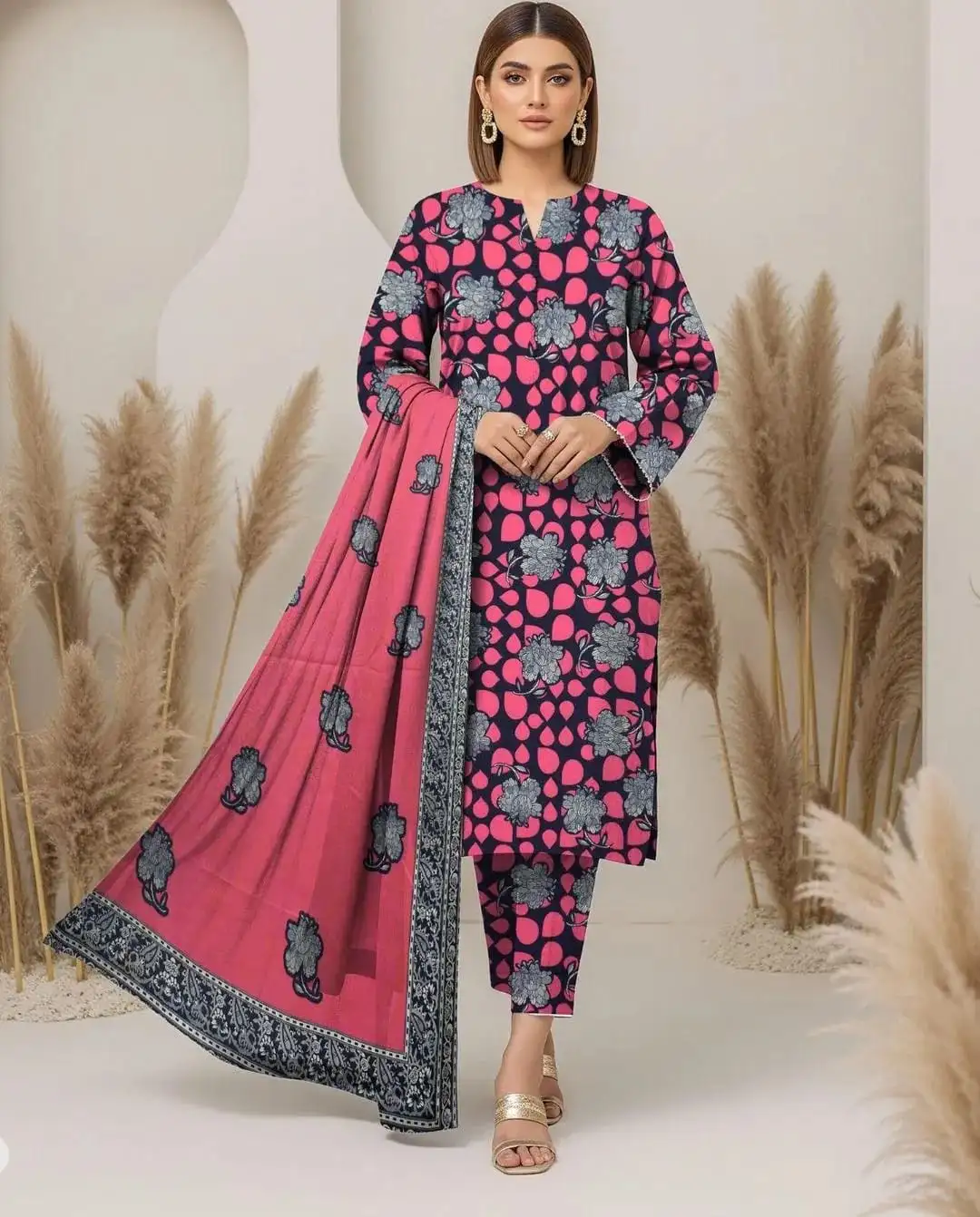 women unstitched suits - 3 Pcs Women's Unstitched Karandi Digital Print Suit VW21