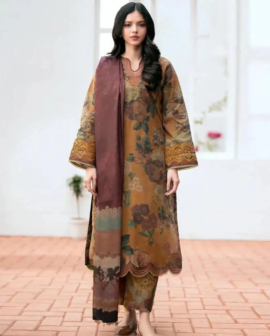 women unstitched suits - 3 Pcs Women's Unstitched Karandi Digital Print Suit VW23