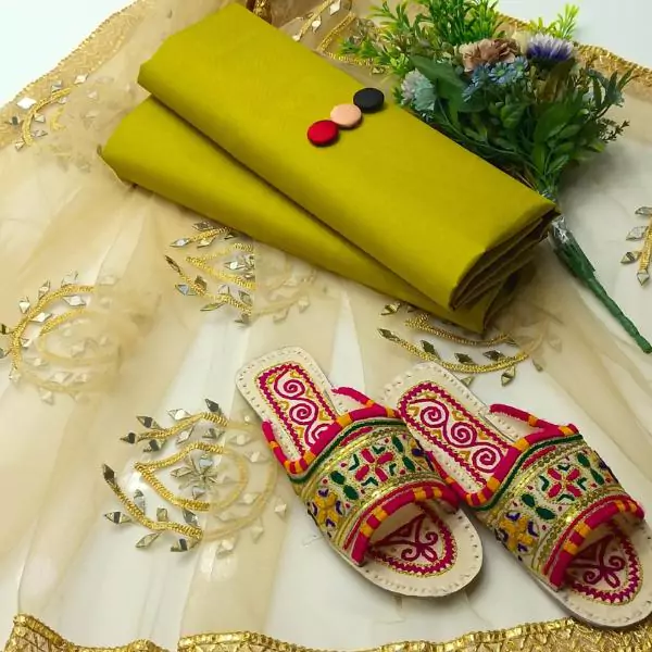 women unstitched suits - 3 Pcs Women's Unstitched Katan Silk Plain Suit VV659