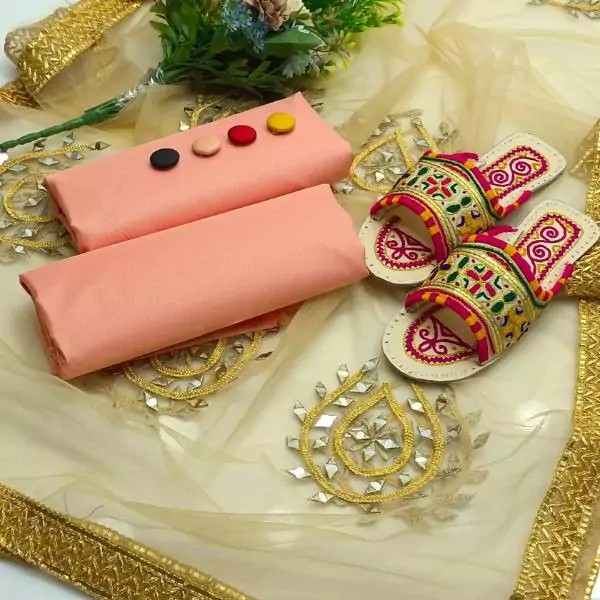 women unstitched suits - 3 Pcs Women's Unstitched Katan Silk Plain Suit VV664