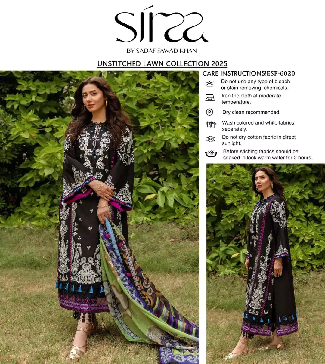  - 3 Pcs Women's Unstitched Lawn Embroidered Suit ET216