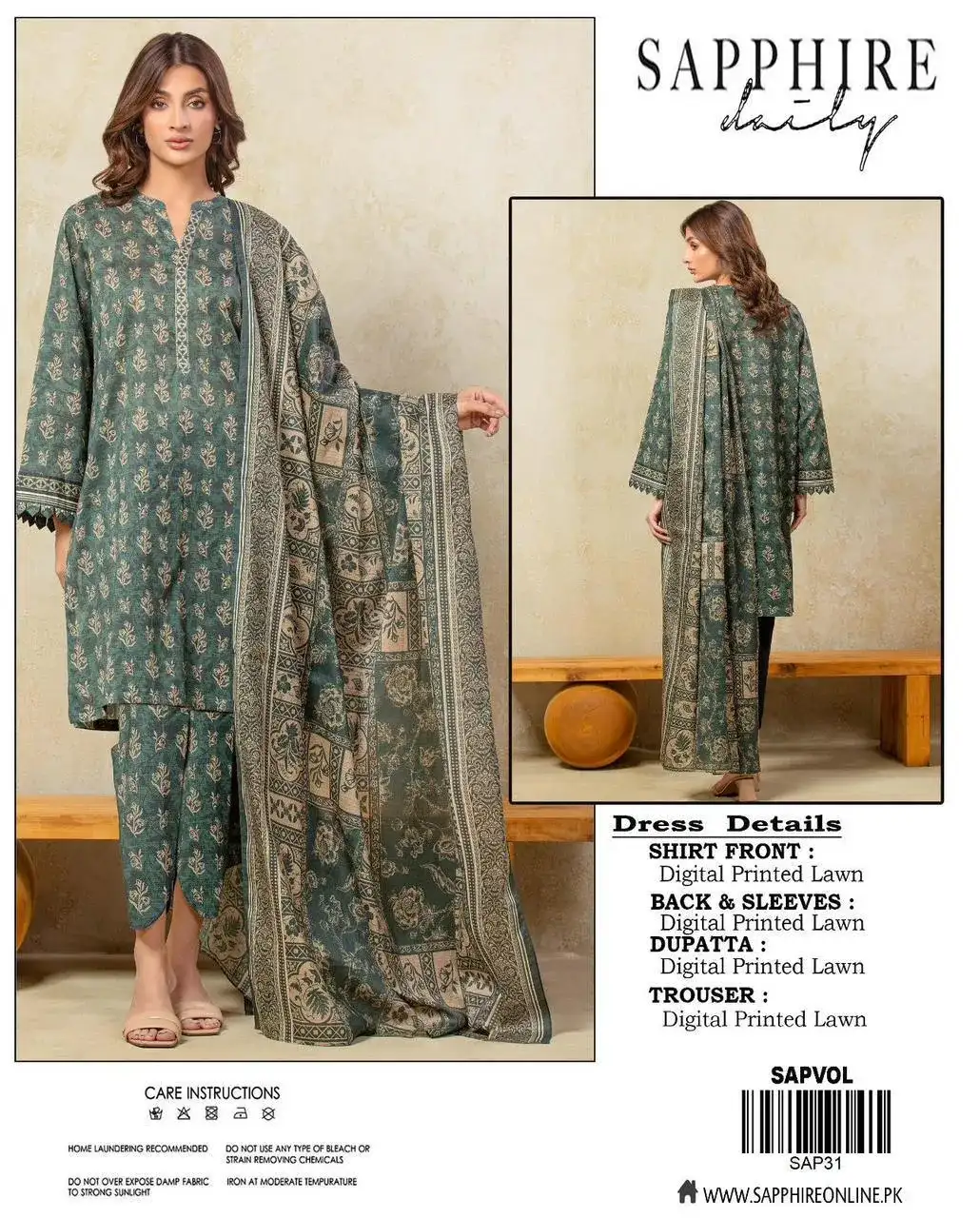 women unstitched suits - 3 Pcs Women's Unstitched Lawn Printed Suit VW649