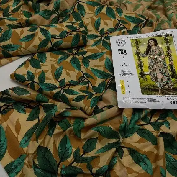 women unstitched suits - 3 Pcs Women's Unstitched Linen Digital Print Suit VW287