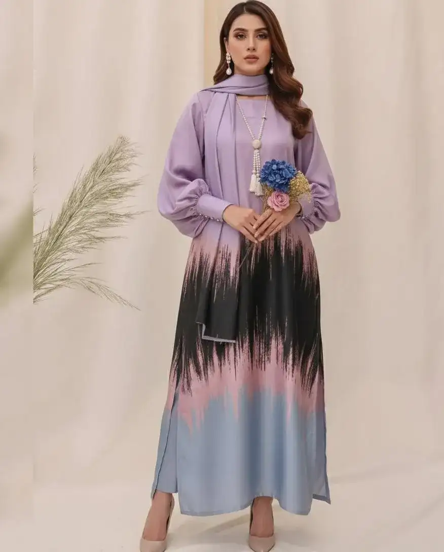 3 Pcs Women's Unstitched Silk Printed Suit VW736