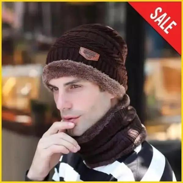 4 Pcs Wool Beanie And Neck Warmer Set 1 Buy 1 Get 1 Free