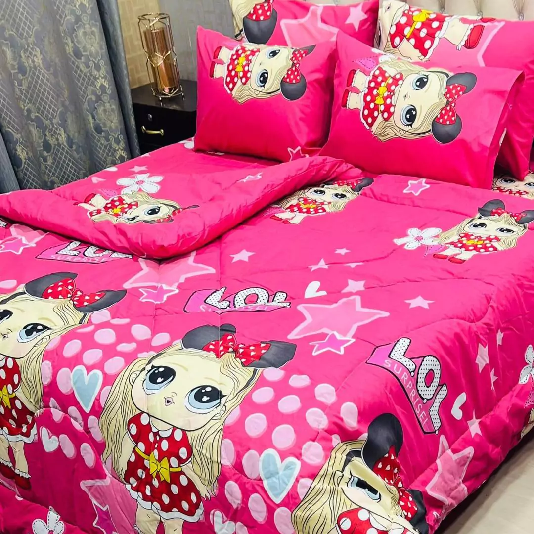 6 Pcs Cotton Printed Razai Set U