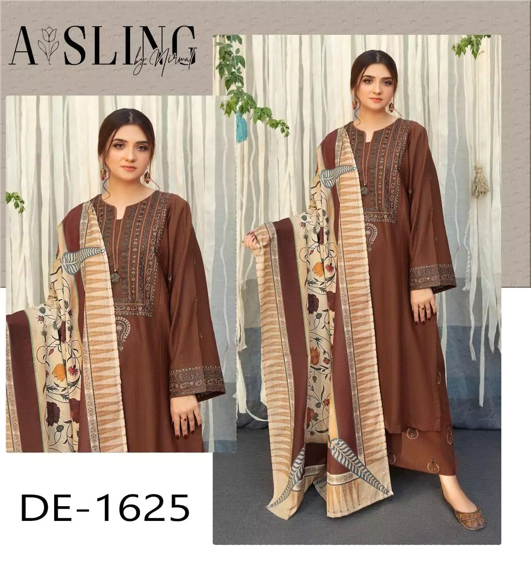  - Aisling 3 Pcs Women's Unstitched Dhanak Embroidered Suit UY75