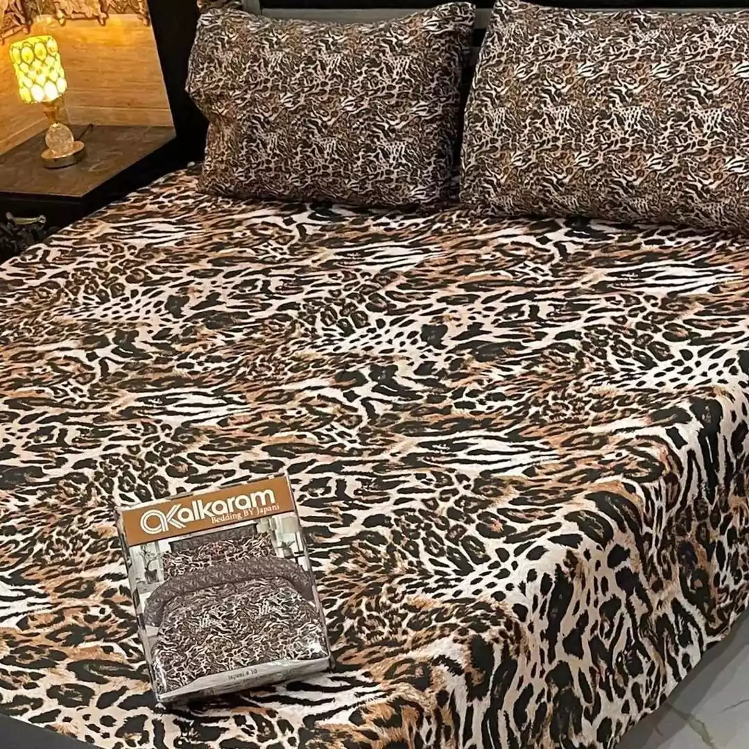 Alkaram 3 Pcs Mix Cotton Printed Double Bedsheet VV769