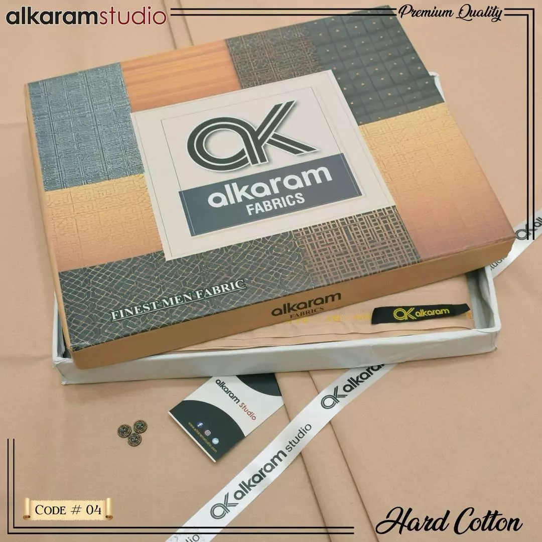 men unstitched suits - Alkaram Fabrics Men's Unstitched Cotton Plain Suit VV540