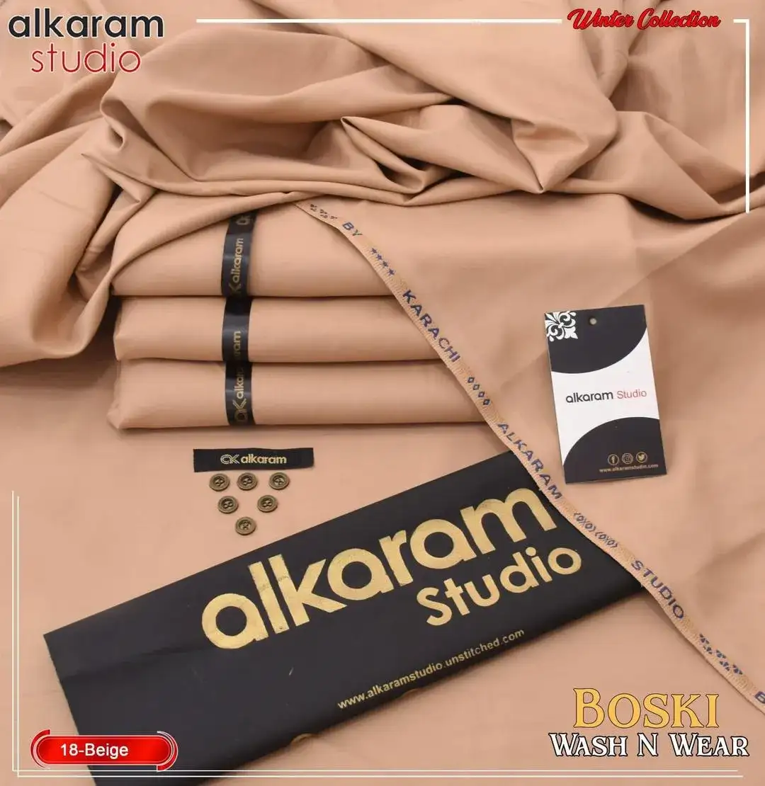 Alkaram Men’s Unstitched Wash And Wear Plain Suit VW737