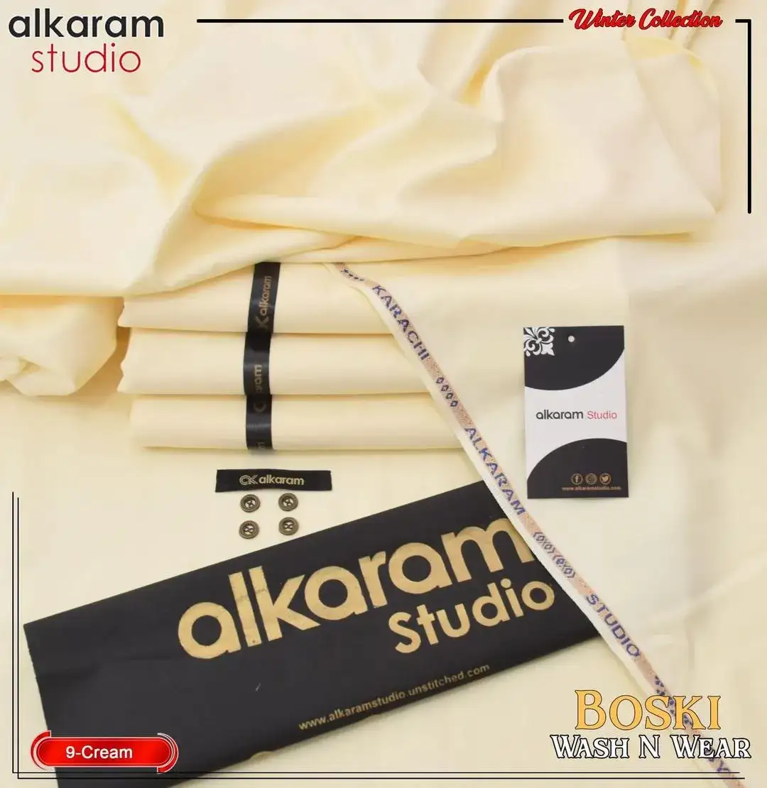 Alkaram Men’s Unstitched Wash And Wear Plain Suit VW739