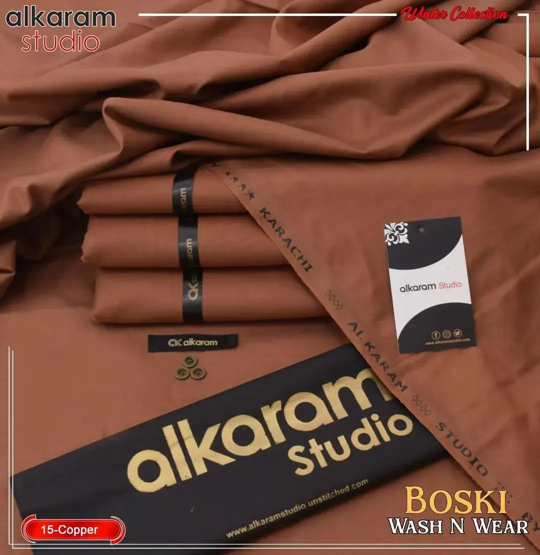 Alkaram Men’s Unstitched Wash And Wear Plain Suit VW743