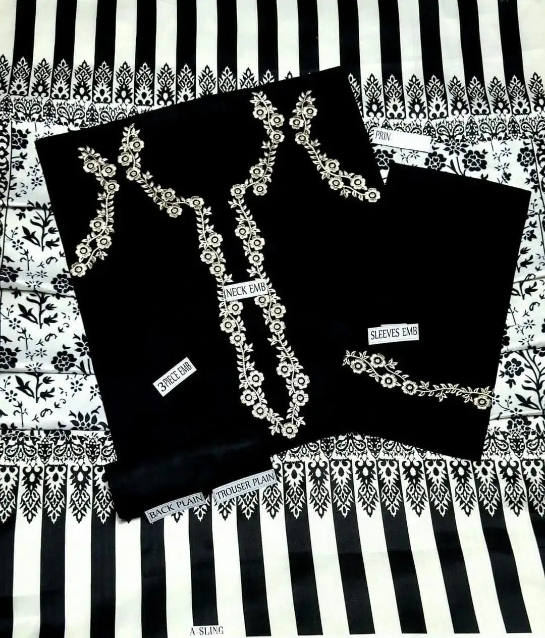 Asling Dyot Most Hit Article 3 Pcs Unstitched Embroidered Suit VW462