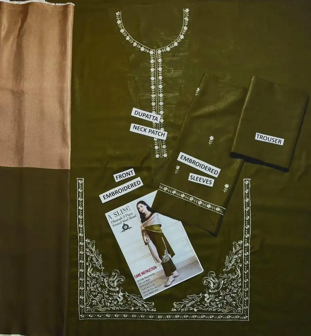 Asling Dyot Most Hit Article 3 Pcs Unstitched Embroidered Suit VW464
