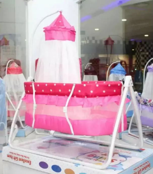 Babies Swing With Mosquito Net Pink