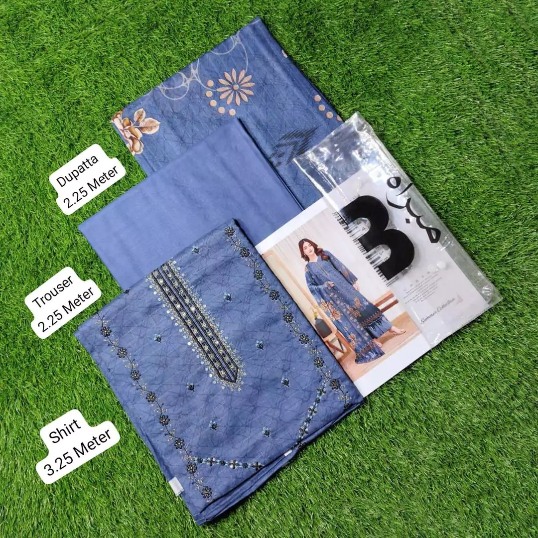 Bareeze 3 Pcs Unstitched Lawn Printed Embroidered Suit VV616
