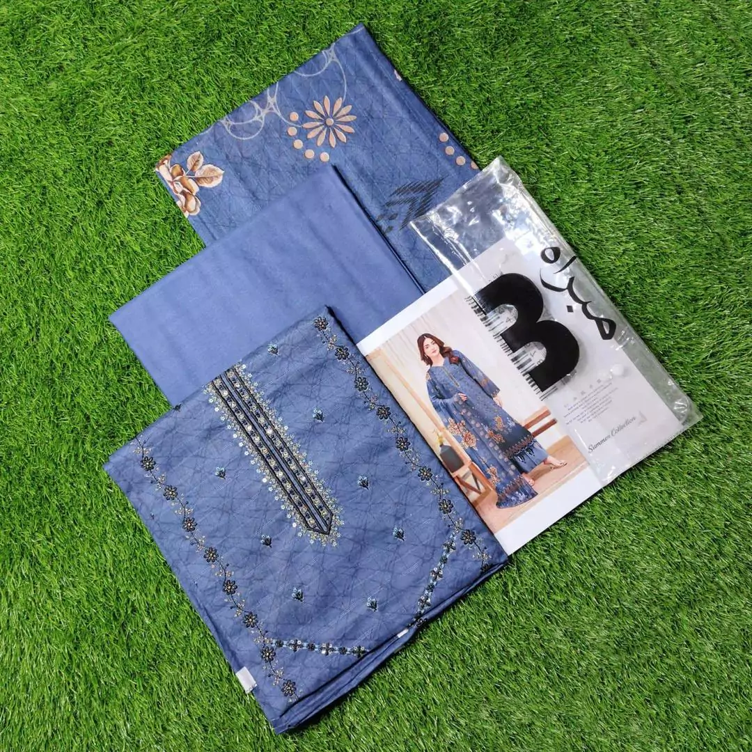 Bareeze 3 Pcs Unstitched Lawn Printed Embroidered Suit VV616