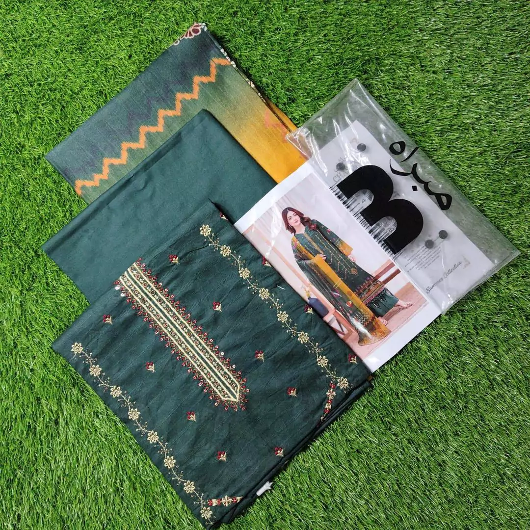 Bareeze 3 Pcs Unstitched Lawn Printed Embroidered Suit VV618