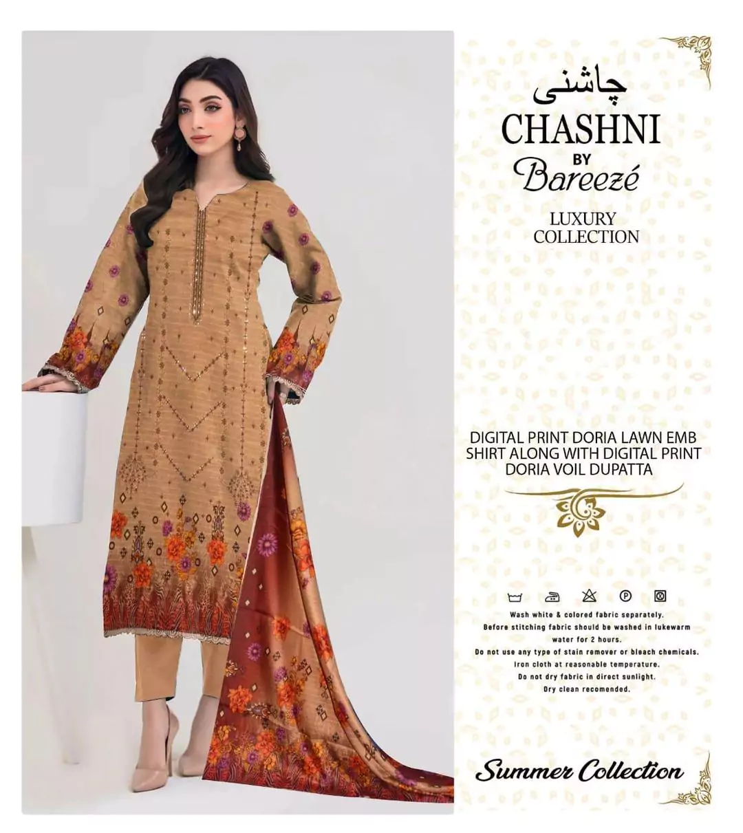 Bareeze 3 Pcs Unstitched Lawn Pr