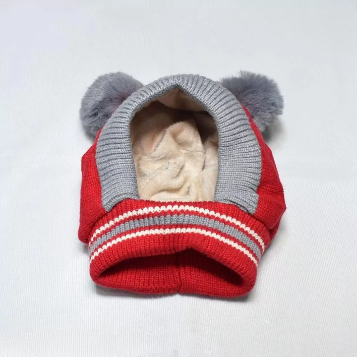 Beanie Kids Wool Cap With Neck Warmer