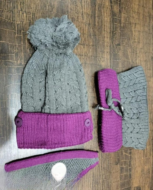 Beanie Wool Cap With Neck Warmer and Mask