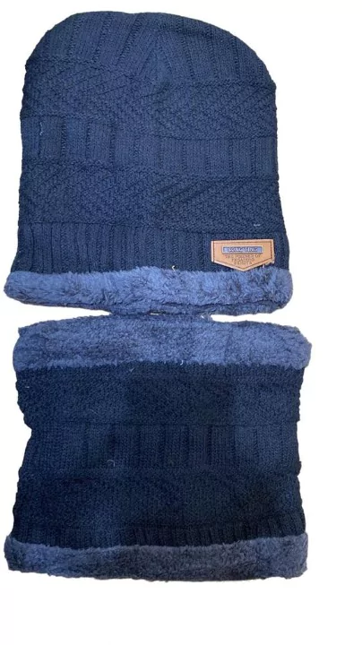 Beanie Wool Cap With Neck Warmer For Kids