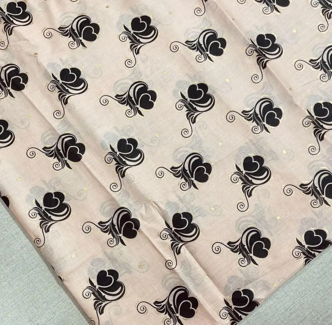 Black And Beige Floral Printed Lawn 2 Pcs Suit for Women