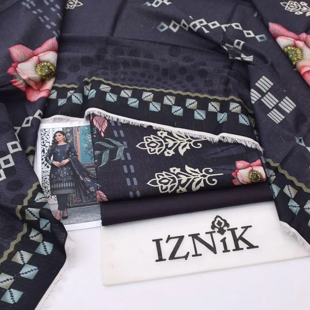 Black Digital Print Lawn 3 Pcs Women Suit VW930