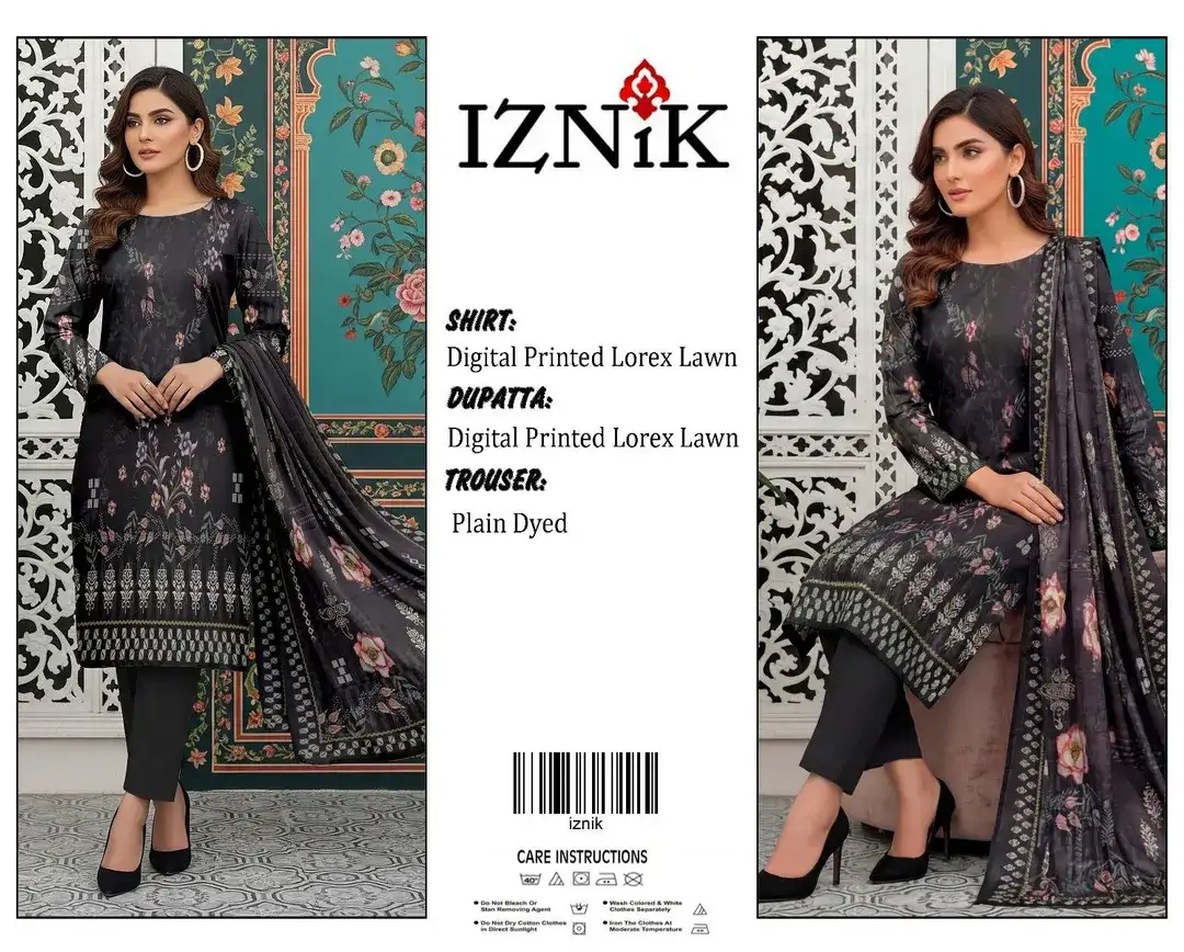 Black Digital Print Lawn 3 Pcs Women Suit VW930