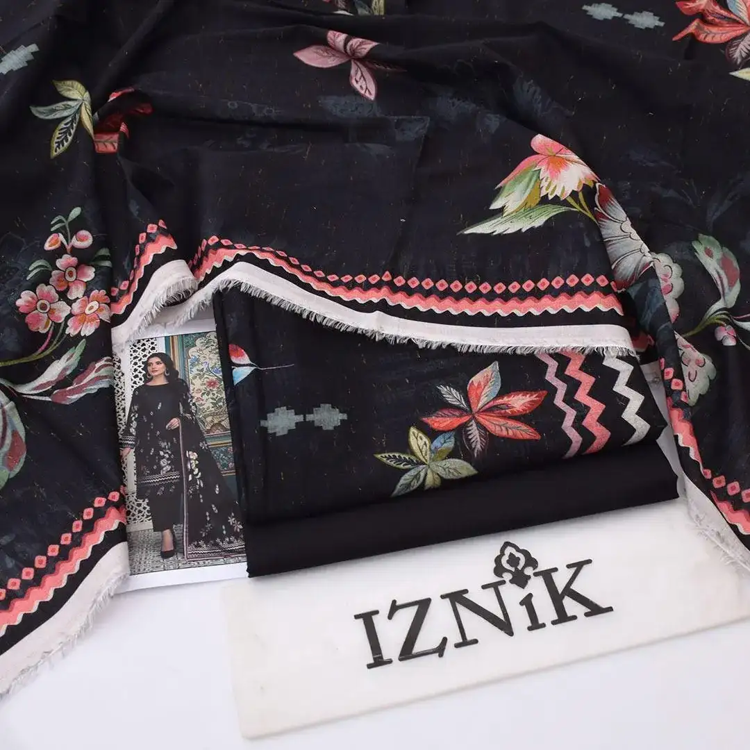 Black Digital Print Lawn 3 Pcs Women Suit VW933