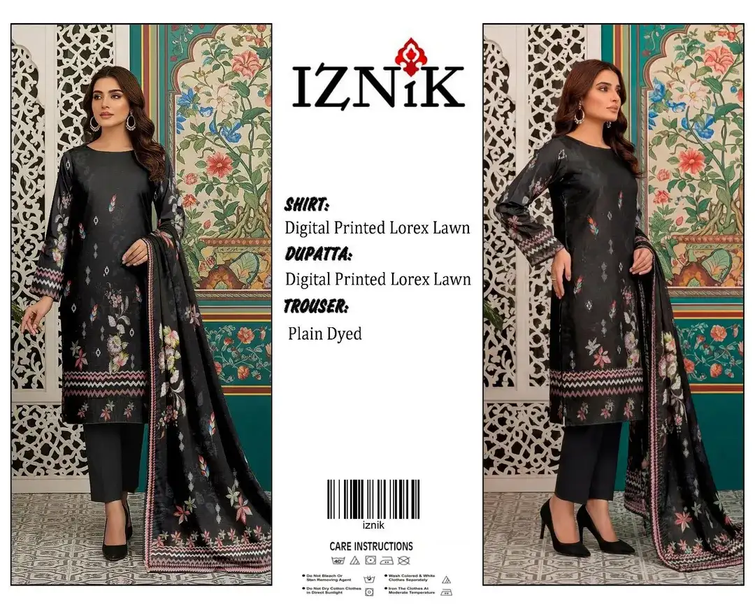 Black Digital Print Lawn 3 Pcs Women Suit VW933