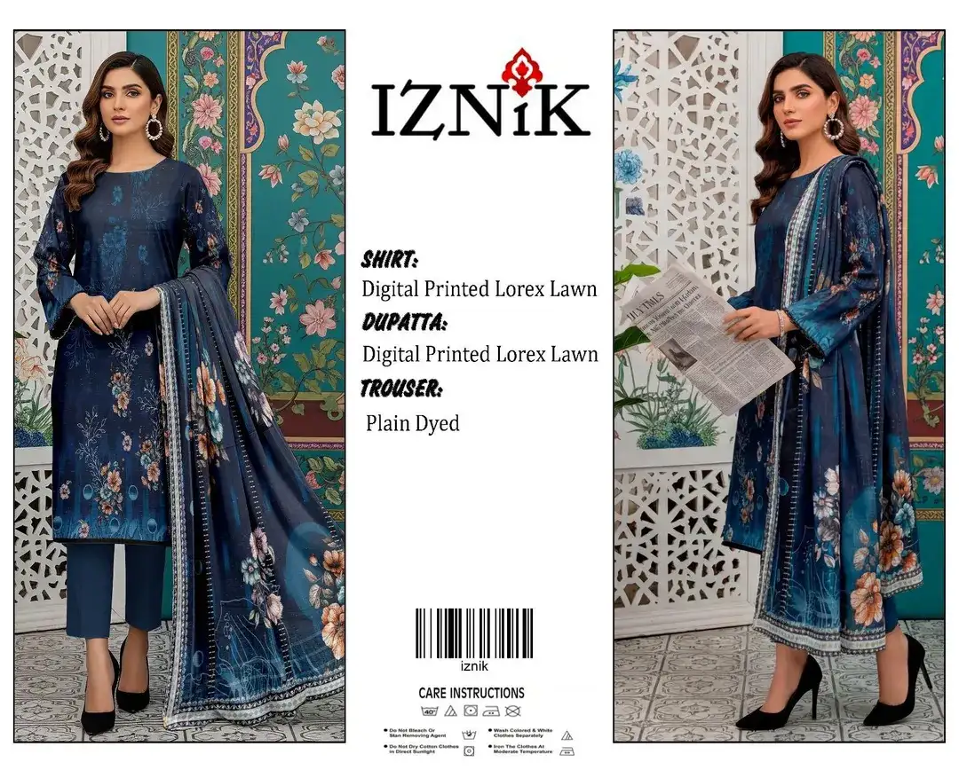 Blue Digital Print Lawn 3 Pcs Women Suit VW935