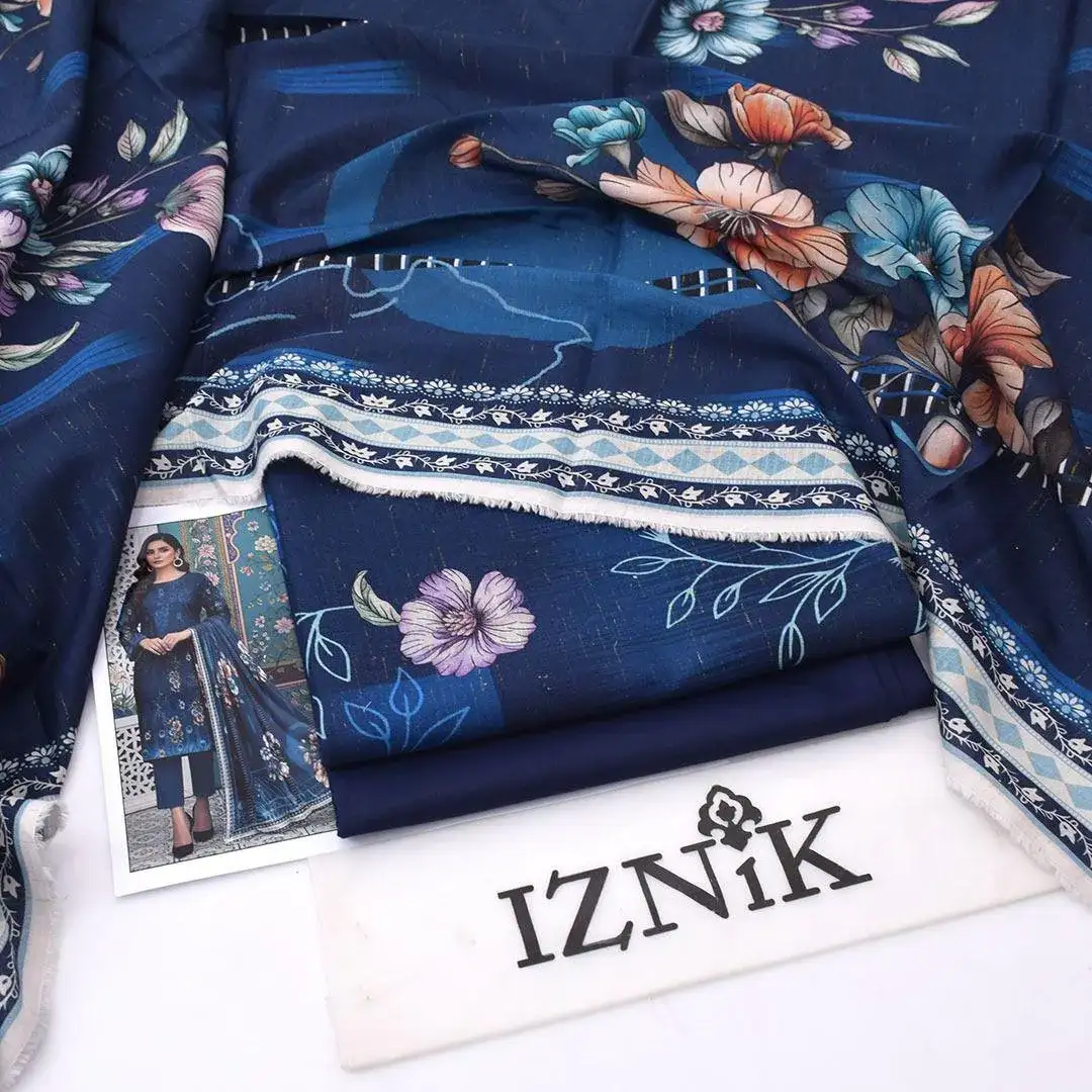 Blue Digital Print Lawn 3 Pcs Women Suit VW935