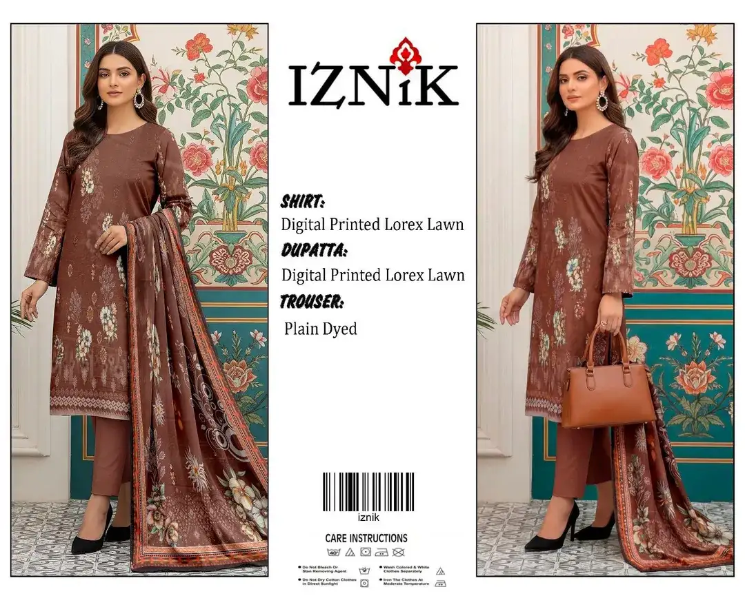 Brown Digital Print Lawn 3 Pcs Women Suit VW931