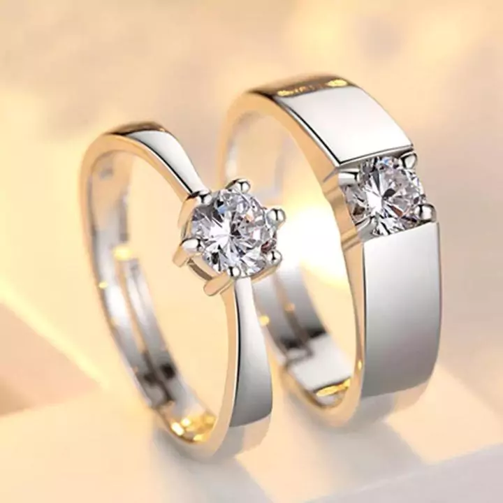Charm Couple Ring Set Silver Pla