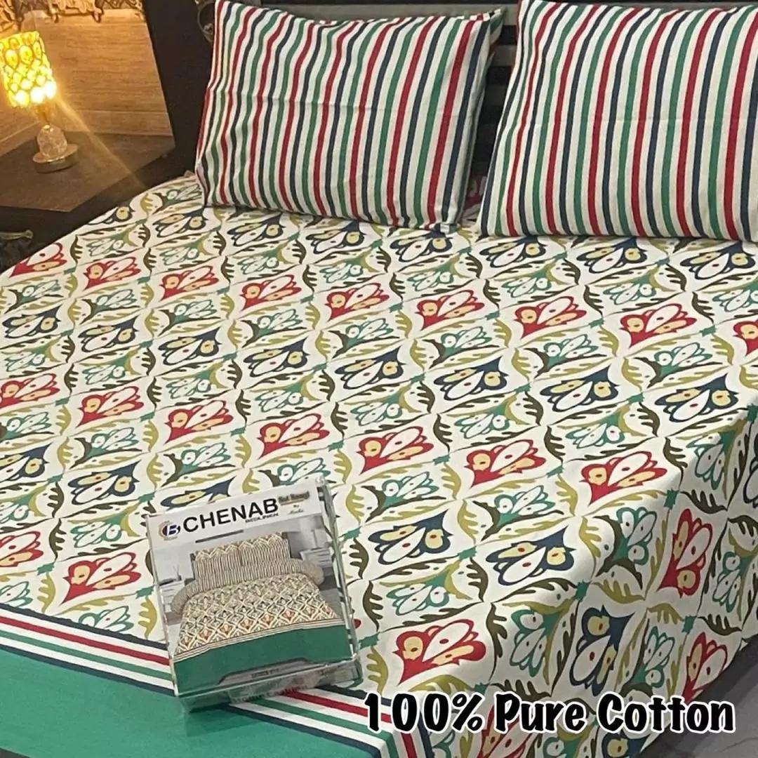 Chenab 3 Pcs Cotton Printed King