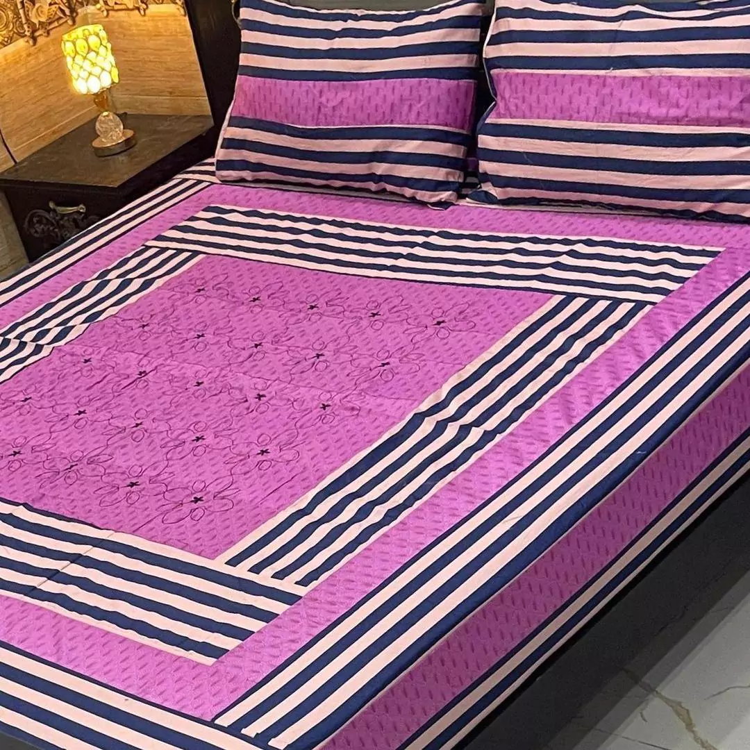 Cotton Patchwork Double Bedsheet Set 3