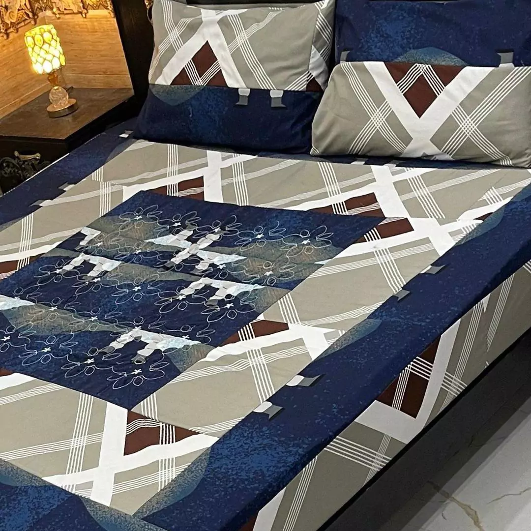 Cozy Cotton Patchwork Double Bedsheet 