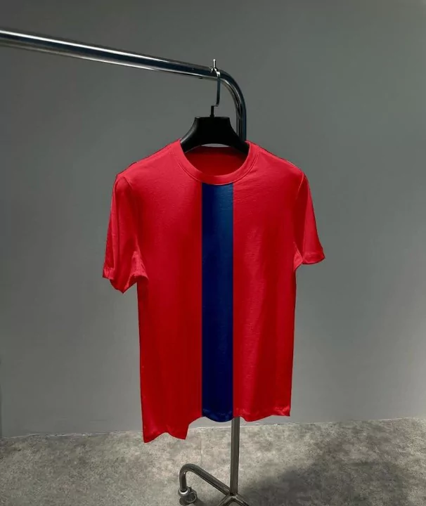 Cross Panel Shirt For Men Red Color