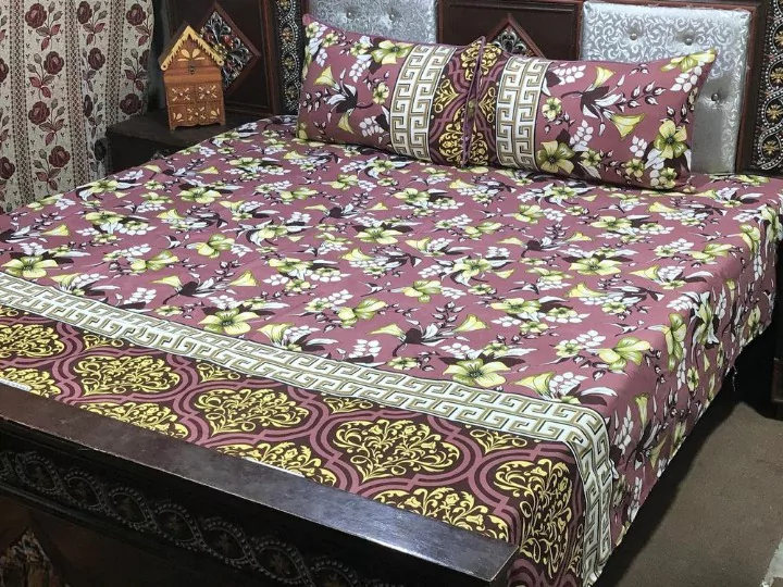 Crystal Cotton Printed Double Bedsheet