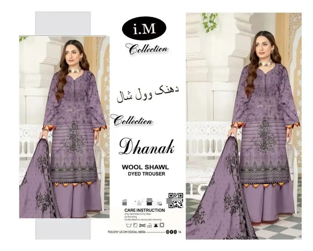 Dhanak Embroidered 3 Pcs Women