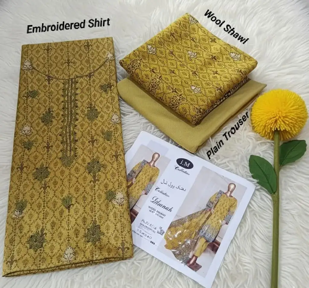 Dhanak Embroidered 3 Pcs Women