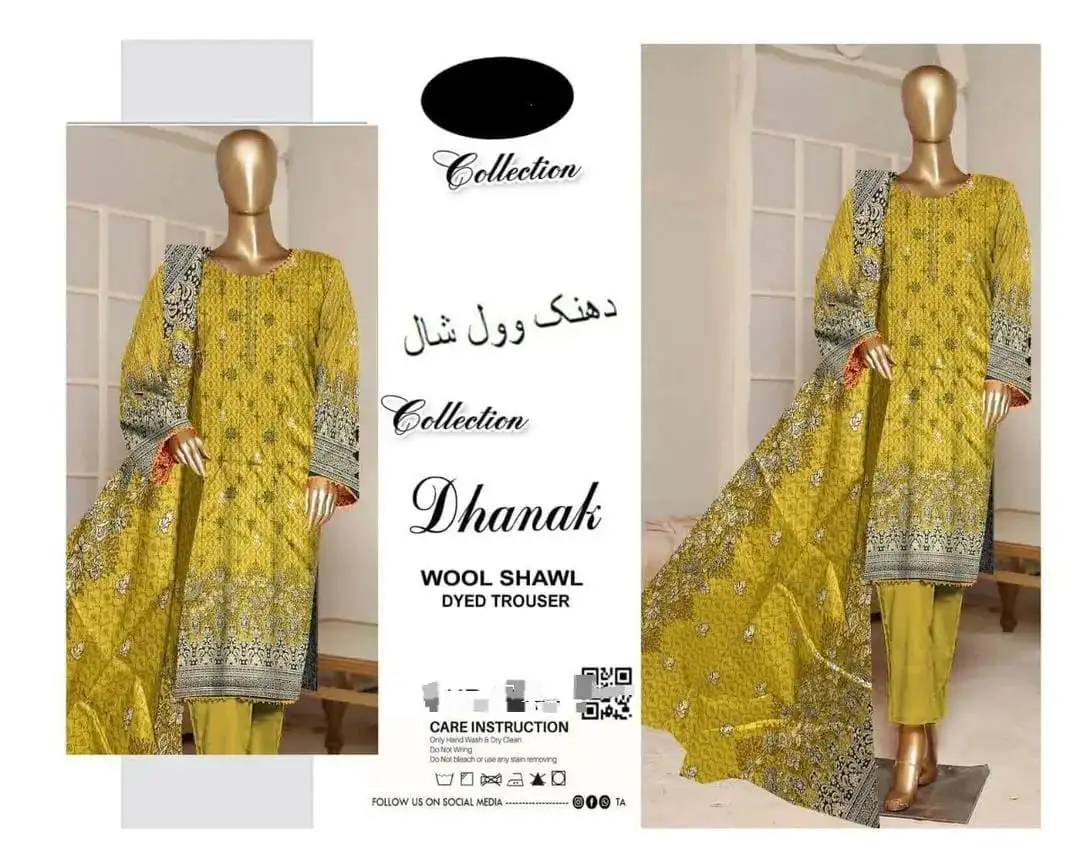 Dhanak Embroidered 3 Pcs Women