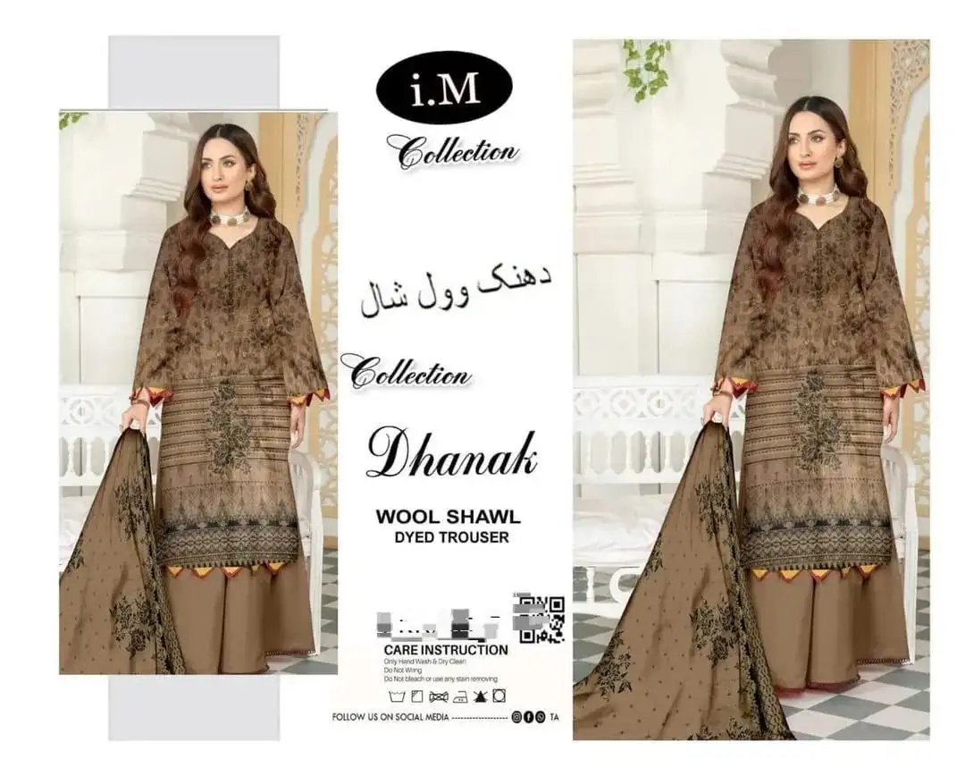 Dhanak Embroidered 3 Pcs Women