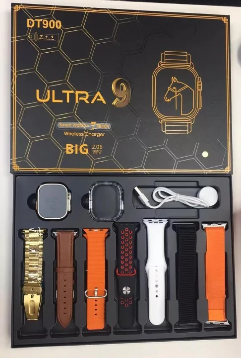 DT900 Ultra Smart Watch With 7 Strap