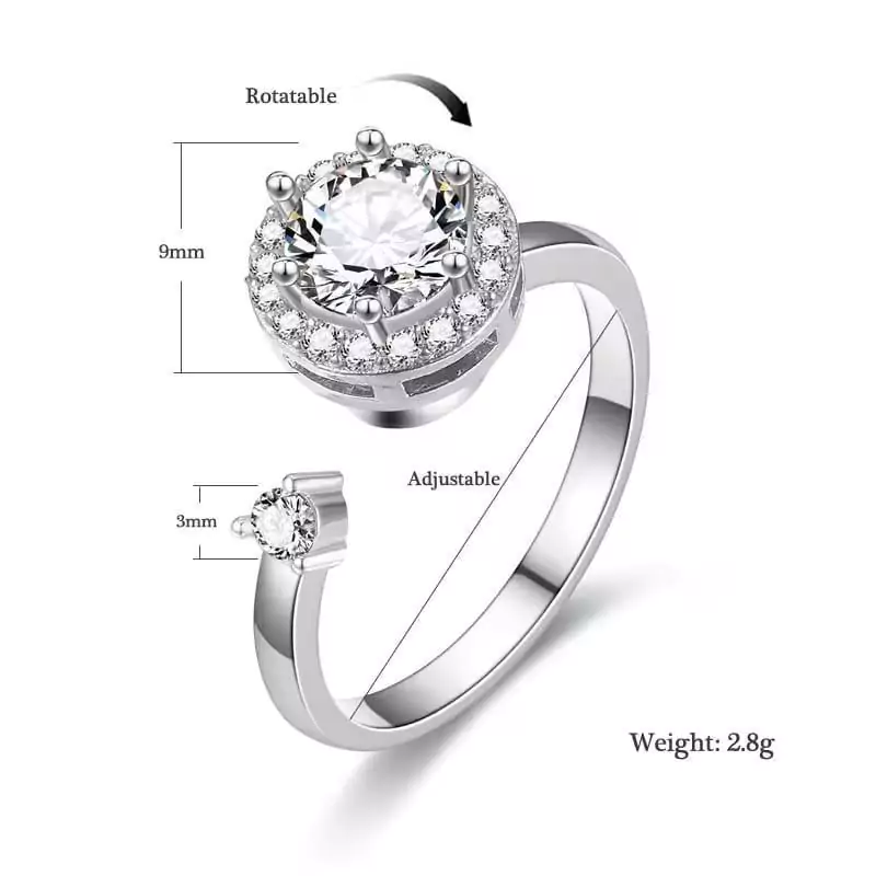 Elegant Spinning Silver Ring For Women
